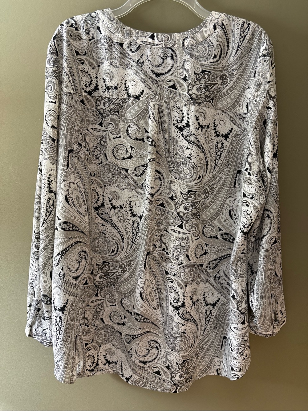 Talbots Black & White Paisley V-Neck Tunic Size 2X - Picture 3 of 12